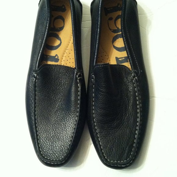 1901 MENS NEW BLACK LEATHER SLIP-ON LOAFERS SIZE: 10M main image 7